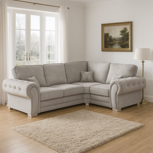 Verona 4 Seater High Back Fabric 2C1 Corner Sofa with Left and Right Configuration