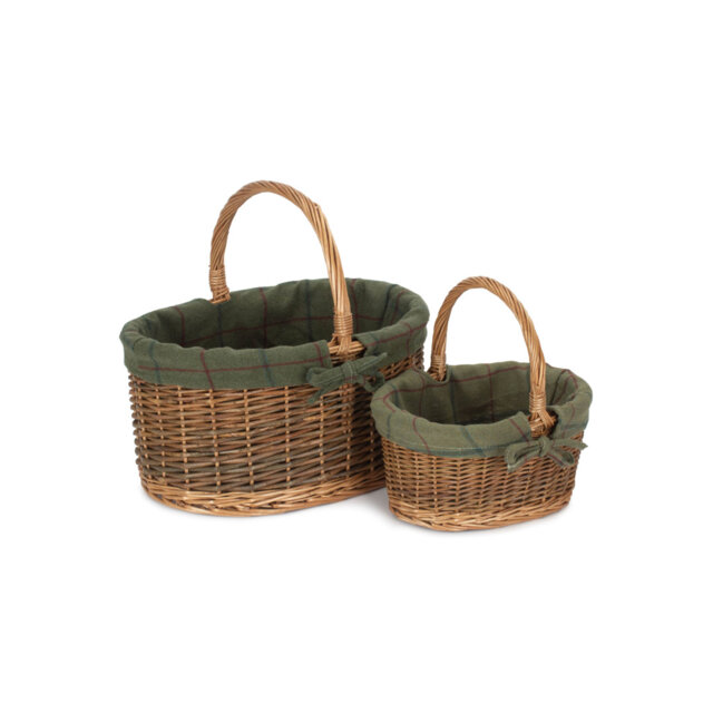August Grove 2 Piece Wicker Shopper Basket Set