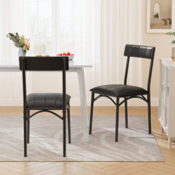 47.75cm H Tufted Side Chair in Black