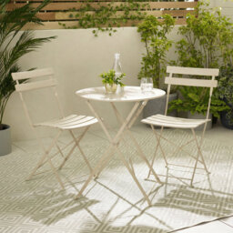 Laster Garden Dining Table Set With 2 Matching Dining Chairs - Patio Bistro Set for Modern Garden