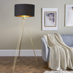 127cm Gold Tripod Floor Lamp