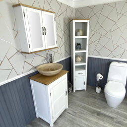 Marroquin 485mm Single Bathroom Vanity with Vessel Stone Basin