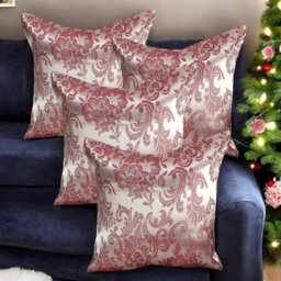 Kuhn Indoor / Outdoor Floral Purple Square Throw Cushion Cover Pack Of 4