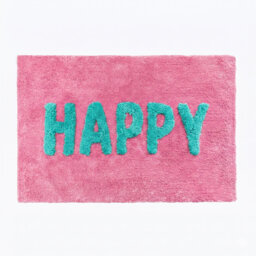 Happy Slogan Rectangle Bath Mat