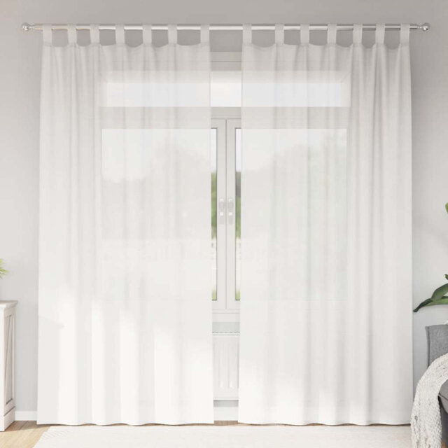 Voile Curtains With Tab Top 2 Pcs