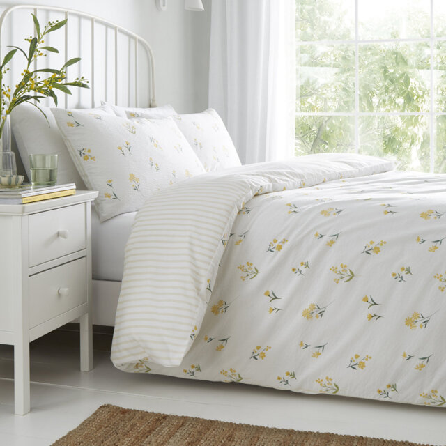 Ditsy Floral Seersucker Cotton Blend Floral Duvet Cover Set