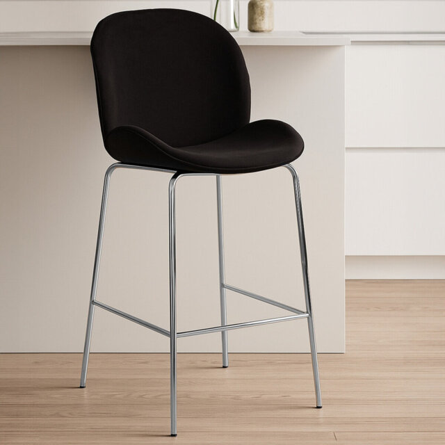 Elsberry Upholstered Counter Stool with Metal Frame