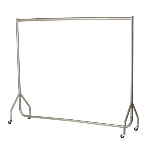 180cm Long x 150cm Tall Heavy Duty Rolling Clothes Rail Garment Storage Rack Silver