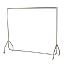 180cm Long x 150cm Tall Heavy Duty Rolling Clothes Rail Garment Storage Rack Silver