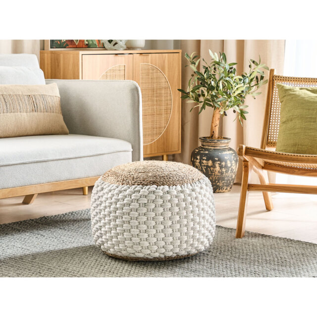 Anderton 50cm Wide Round Pouf Ottoman