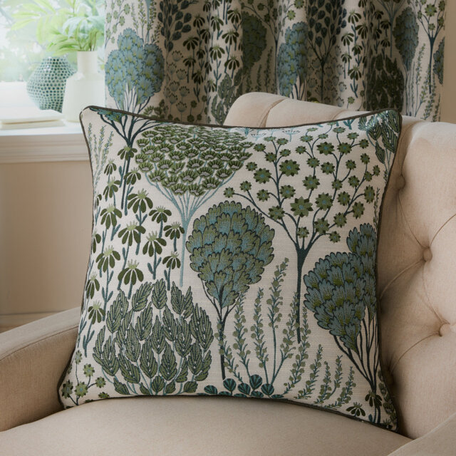 Floral Green Square Cushion
