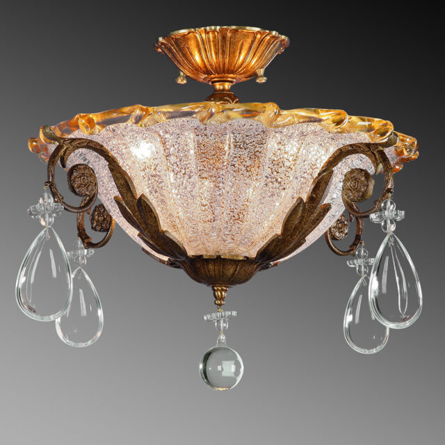 Deering Glass Semi Flush Mount