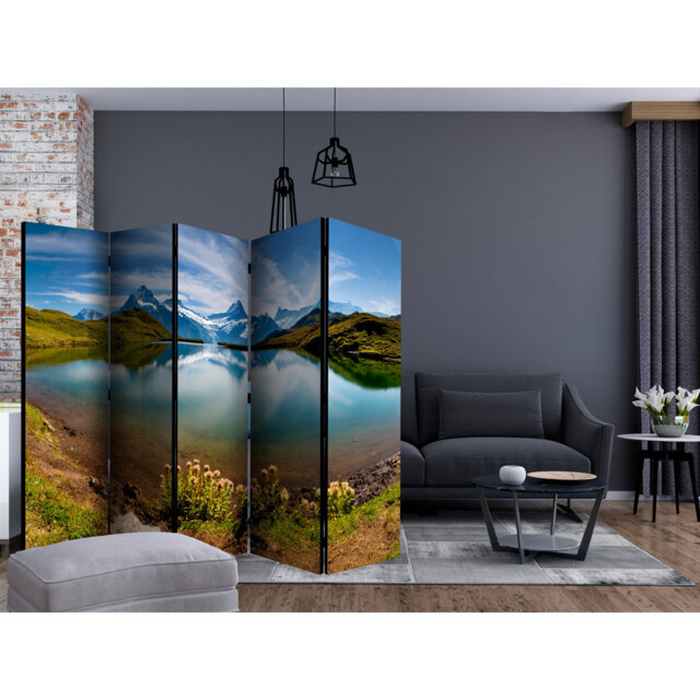 Room Divider - Lake With Mountain Reflection, Switzerland II [Room Dividers]