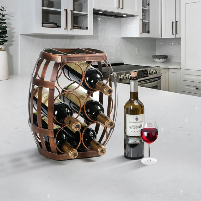 Baylum Tabletop Wine Bottle Rack Brown