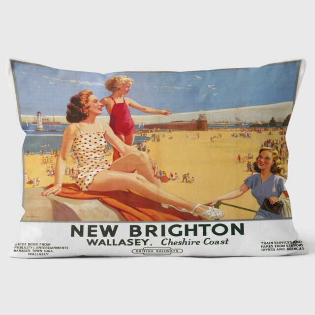 New Brighton - Wallasey Cheshire Coast' BR (LMR) 1949 - National Railway Museum Cushion