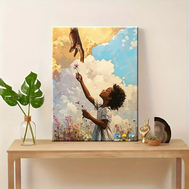 60*40 1Pc Wooden Framed Canvas Painting Wall Art Poster, Vintage Art African American Canvas Wall Art Black Civil Rights Movement, Bond Beyond Bounds
