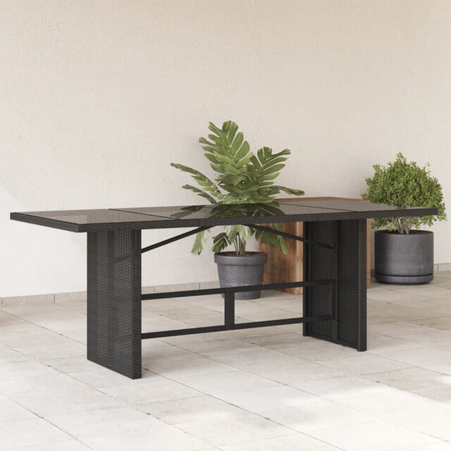 Bartie Rectangular Glass Outdoor Dining Table - 190 cm W 80 cm D