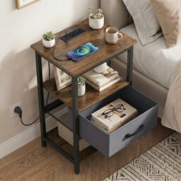 40cm W Metal Bedside Table