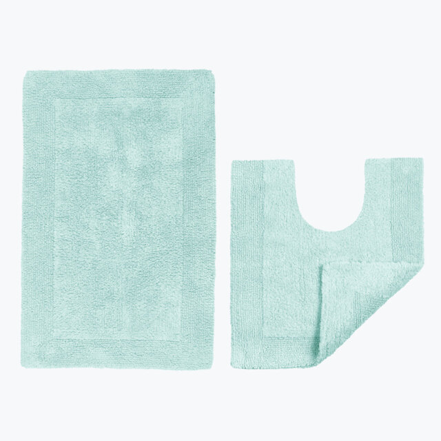 100% Cotton Bath Mat and Pedestal Mat Set