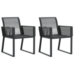 Garden Chairs 2 Pcs Black Poly Rattan