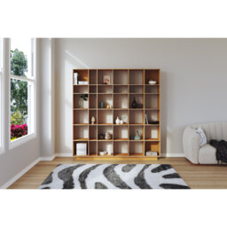 Marleine 200cm H x 191cm W Oak Veneered Plywood Geometric Bookcase