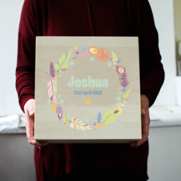 Jestude Personalised Keepsake Box, Feather
