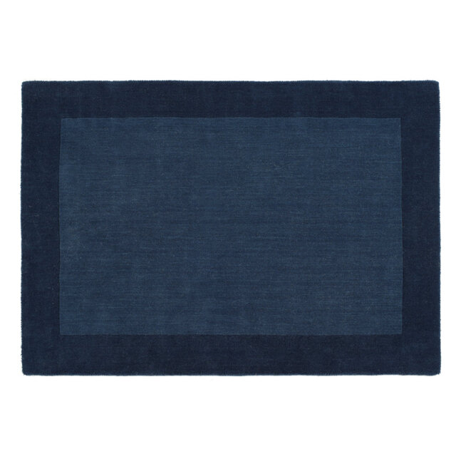 Robblee Handwoven Wool Borders Navy Rug