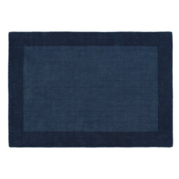 Robblee Handwoven Wool Borders Navy Rug