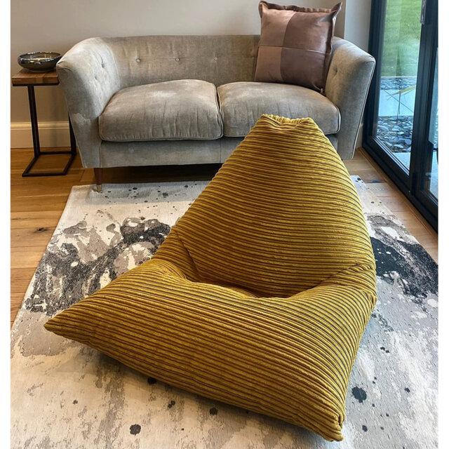 Jumbo Cord Adult Wedge Corduroy Refillable Bean Bag Lounger