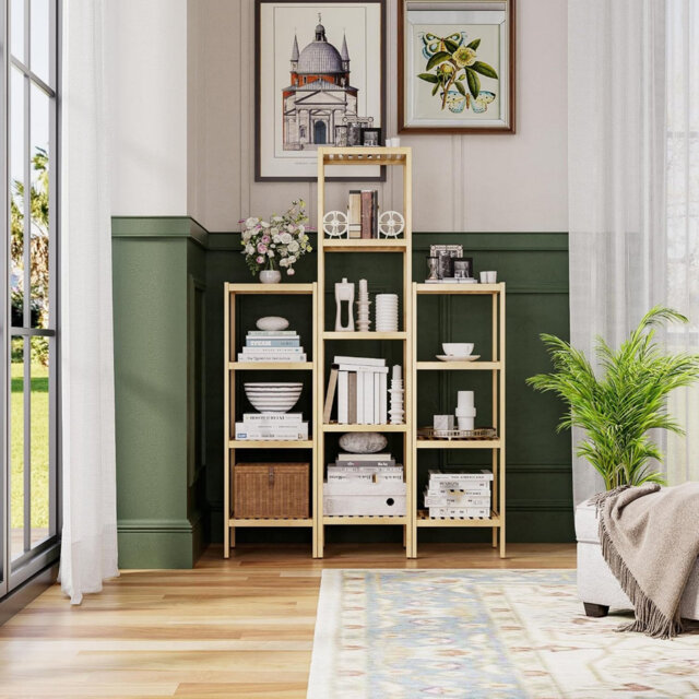 147cm H x 33cm W Bamboo / Rattan Bookcase