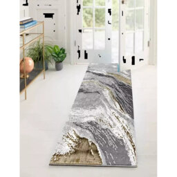 Abstract Flatweave Shag Area Rug