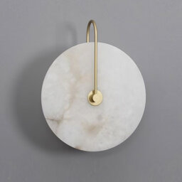 Siena - Marble Design LED Wall Light – Modern Round Marble Sconce with Gold Metal, Simple Night Lamp for Living Room, Bedroom & Hallway