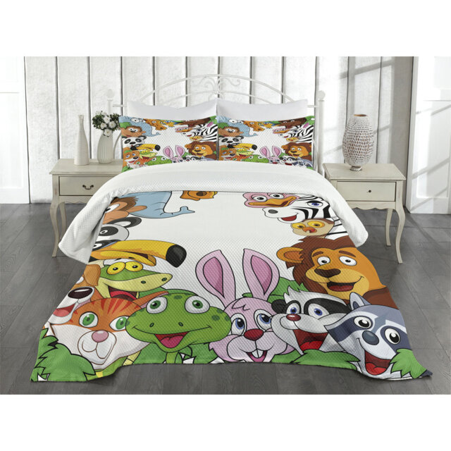 Adwoa Polyester No Pattern Bedspread with Pillow Shams Included
