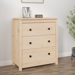 Kyzer 70 Cm Wide 3 Drawer Pine Solid Wood Sideboard