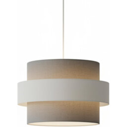 Double Layer Drum Shade 30cm Dia' - Grey-Grey Mist