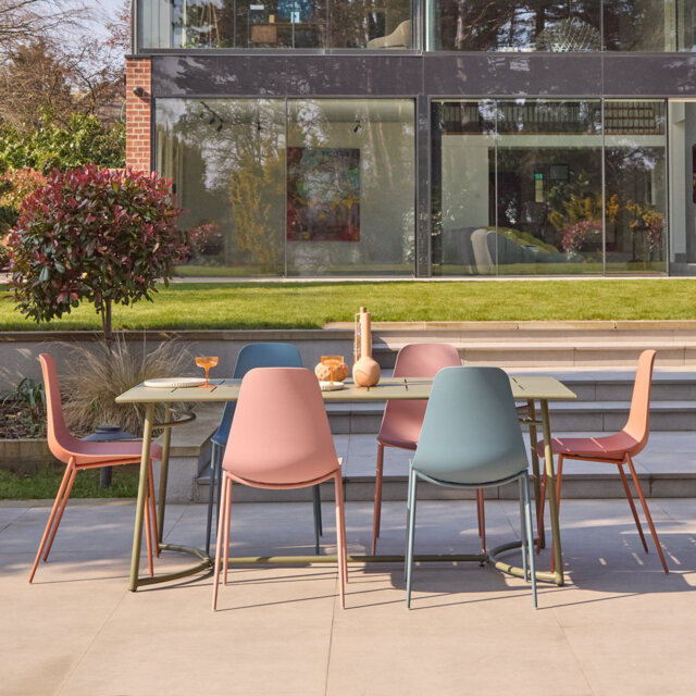 6 Seater Metal Garden Dining Set Chairs