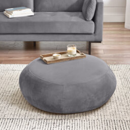 Puchta Luxury Velvet Extra Large Footstool - Simple Flat Top Cushion Pouffe with Hidden Feet
