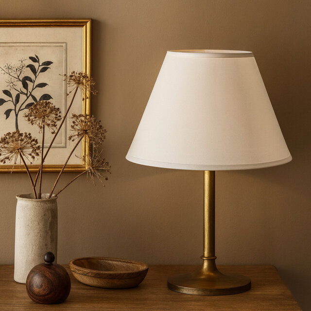 "Set of 2 Adjustable Fabric Coolie Lamp Shades, 9"" Table & Floor Lamp Replacement Shades, Classic Neutral Home Lighting"