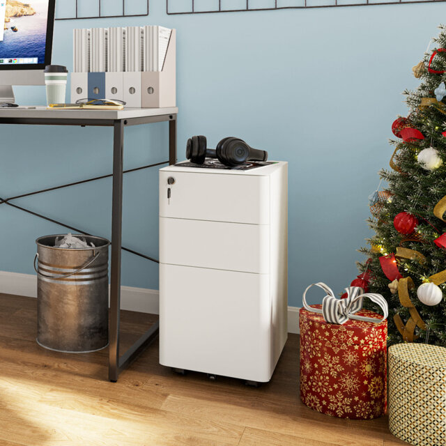 Aloysia 30cm Wide 3 -Drawer Mobile Steel File Cabinet