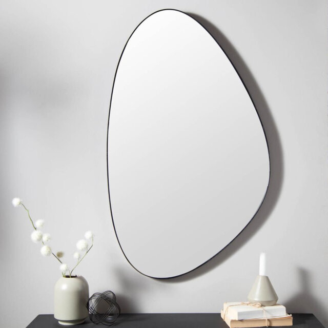 Caquias Solid Wood Asymmetrical Wall Mirror