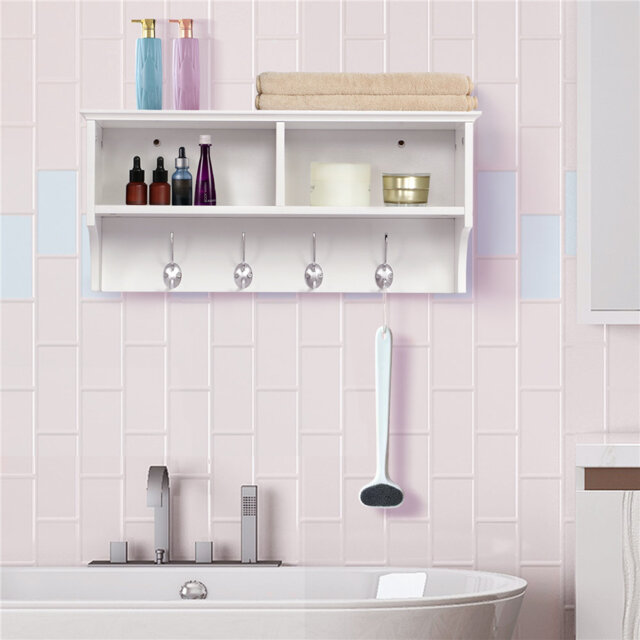 Wall 4 - Hook Wall Mounted Coat Rack