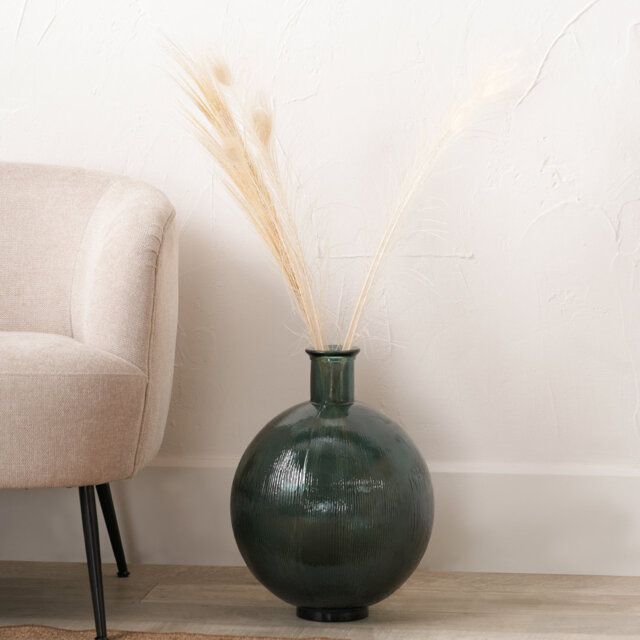 Round Recycled Glass Vase