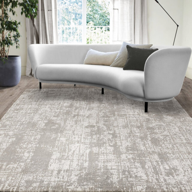 Grey Abstract Luxurious Modern Easy To Clean Rug For Dining Room Bedroom & Living Room