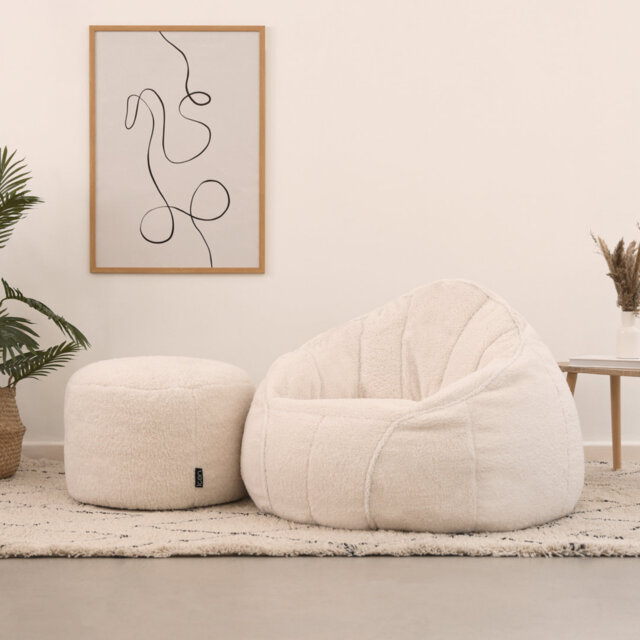 Icon Sherpa Bean Bag & Pouffe Set