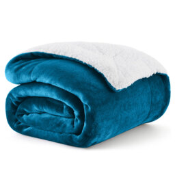 Sanborn Soft Reversible Sherpa Fleece Fur Thick Blanket Throw