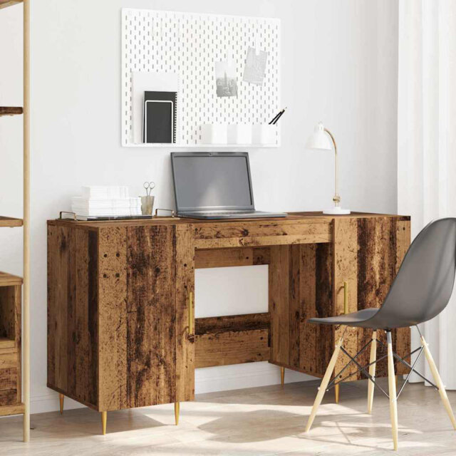 Desk With Shelf 140 X 50 X 75 Cm Engineered Wood