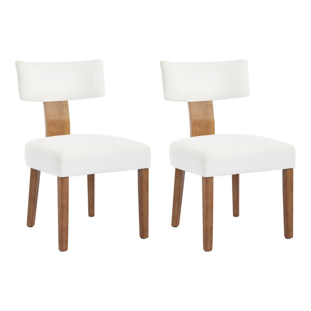 Linen Upholstered Dining Chairs With Wooden Frame For Dining Room