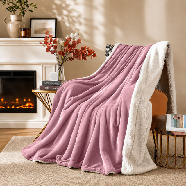 Reversible Sherpa Fleece Blanket - Ultra Soft Warm Throw for Sofa, Bed & Cosy Nights