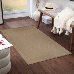 Machine Washable, Non Slip, Non Slip Jute Boho Area Rug Tan/Beige