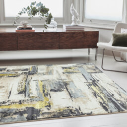Annabella Metallic Grey/Black/Yellow Rug